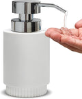 Resin Soap Dispenser for Bathroom, Hand Lotion Liquid Dispenser Easy-to-Press with Reusable Plastic Pump for Shampoo Bathroom Kitchen Countertop Rust-Proof 10 oz White