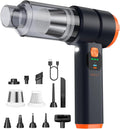 Car Vacuum Portable Cordless, Handheld Vacuum Cordless with 30000PA Suction, 130000RPM, 6800mAh Battery, 10 Nozzles, Rubber Paint Material for Car, Home, Pet Cleaning（Charcoal Black）