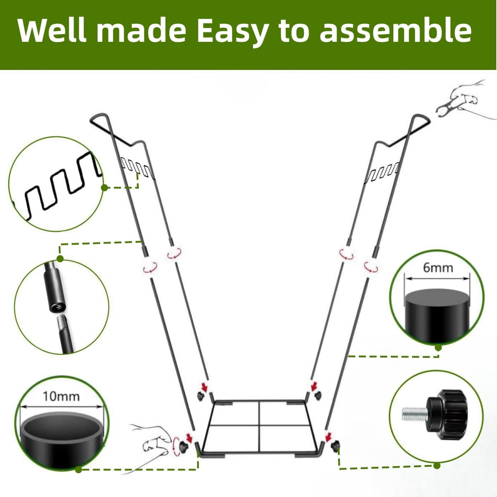 Trash Bag Holder Stand 45 Gallon Outdoor Leaf Bag Stand with 25 Pcs 40 Gallon Trash Bags Metal Garbage Bag Frame Holder for Leaves Camping Yard Garden Weeding Lawn Party