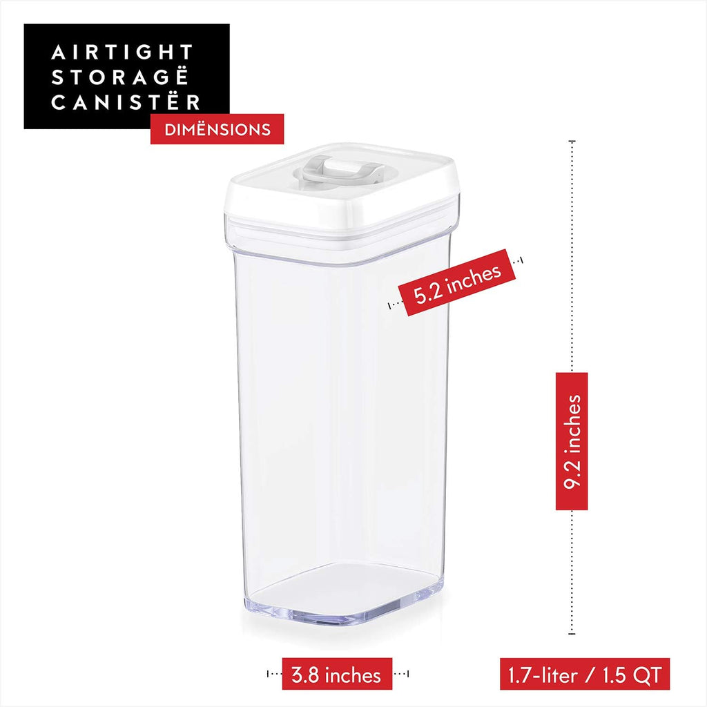 DWËLLZA KITCHEN Airtight Food Storage Containers – 4 Piece set Air Tight Pantry Storage Containers Clear Kitchen Organization and Storage Set BPA-Free - Keeps your Food Fresh & Dry