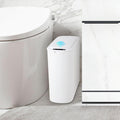 TIPGO Automatic Motion Sensor Bathroom Trash Can with Lid, 2.6 Gallon Touchless Trash Bin, Smart Garbage Can Plastic Slim Wastebasket for Bedroom, Office, Dorm (White)