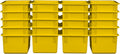 Wood Designs Cubby Storage Bin, Heavy Duty Plastic Containers for Kids Yellow Cubby Tray Set of 20