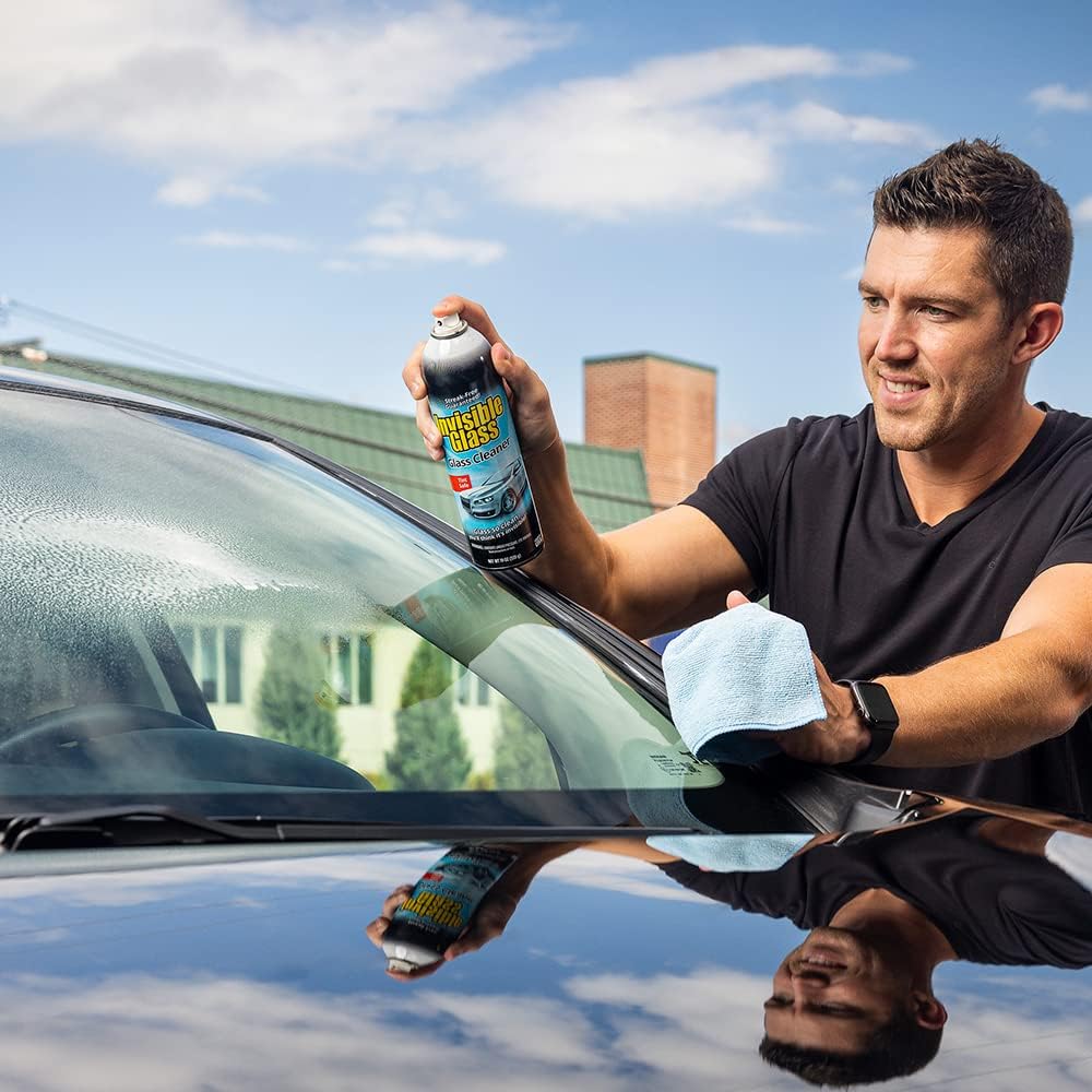 Invisible Glass 91164-6PK Premium Aerosol Glass and Window Cleaner for Auto and Home Cleans Glass, Windows, Windshields, and More, Streak-Free, Ammonia-Free, Tint-Safe, 19 oz (Pack of 6)