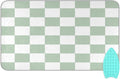Checkered Green and White Png Ironing Mat Thickened Ironing Blanket Travel Portable Double-Side Using Ironing Pad Travel Isolate Heat Pad Cover for Washer Dryer Table Top Countertop 27.6x47.2in