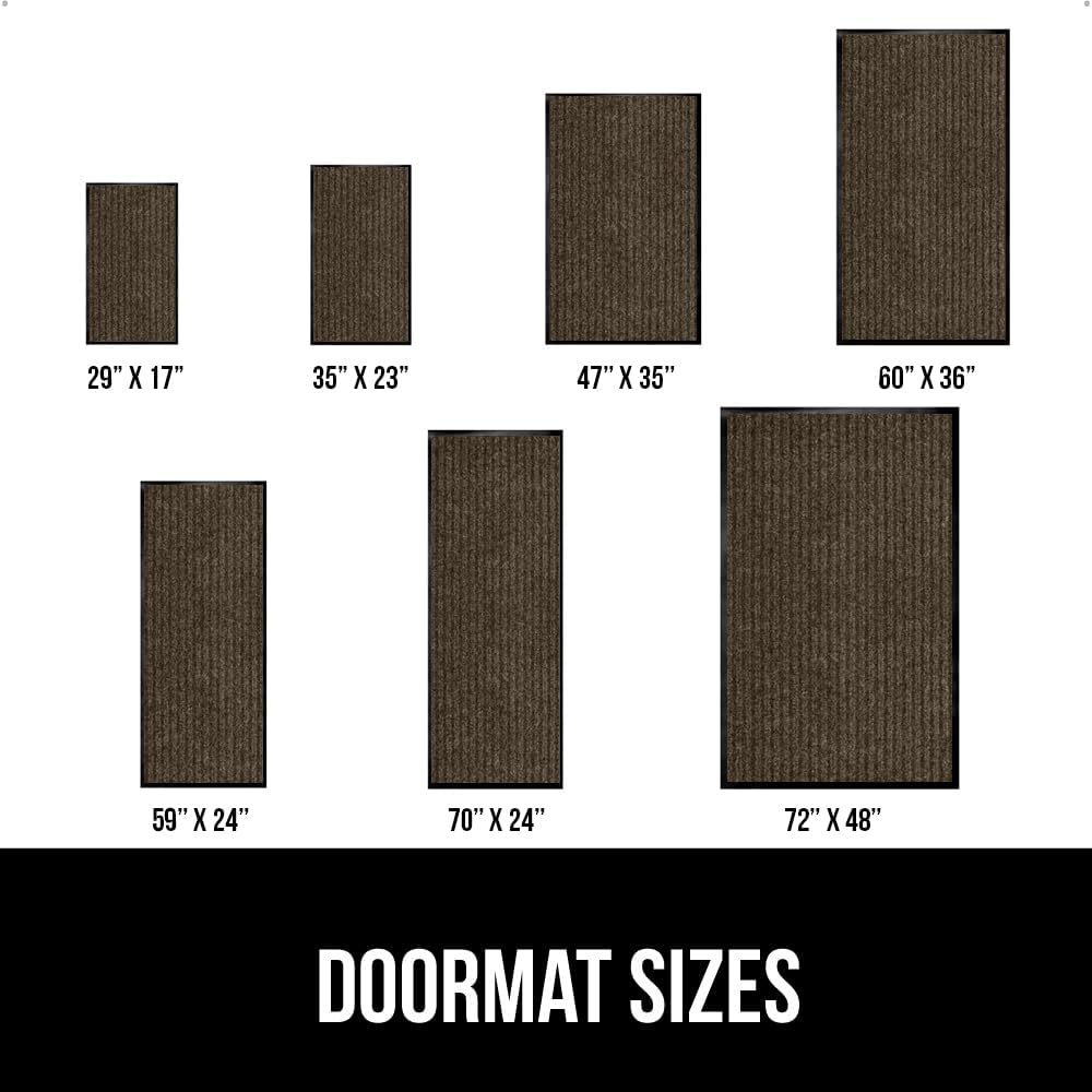 GORILLA GRIP Traffic Guard Door Mat, Heavy Duty Welcome Mats, Commercial Office Space Doormat, Waterproof, Fade Resistant, Strong Rubber Backing, Low Profile, Shoe and Boot Scraper, 29x17, Brown