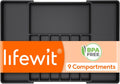 Lifewit Silverware Drawer Organizer, Expandable from 18.7 to 33 inches, Adjustable Utensil Tray for Kitchen, Large Cutlery Holder, Plastic Flatware Storage for Spoons Forks Knives, Black