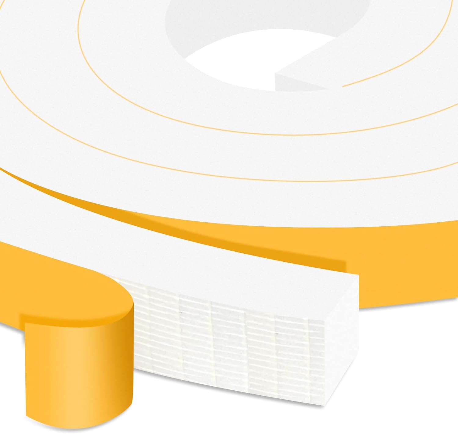 Weather Stripping Door Seal Strip, Strong Adhesive Doors and Windows Insulation Soundproof Weatherproof Foam Tape for Sliding Door, Front Door Frame, Window, Lightproof(3/4 In x 3/4 In x 13Ft)