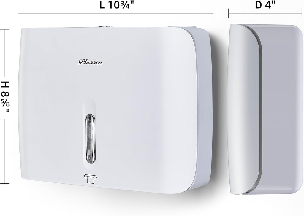 Paper Towel Dispenser Wall Mount Commercial Pack of 3 White Holder Fits Multifold Hand Towels for Kitchen Bathroom
