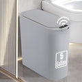 5 Gallon Motion Senor Bathroom Trash Can with Lid, Automatic Garbage Can Touchless, Smart Plastic Waste Basket for Narrow Spaces, Bathroom, Office, Bedroom, Living Room (Gray)