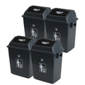 Readsky 6 Gallon Plastic Garbage Can Swing Lid, Trash Can Swing-Top, Swing Garbage Bin, 4 Packs, Gray