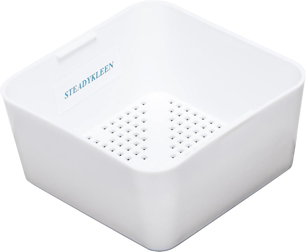 6.5-inch Floor Drain Cover Alternative, Square Sink Drain Basket for Restaurants, Home and More, Commercial Sink Strainer with 0.19-inch Holes, Versatile Plastic Drain Screen Basket