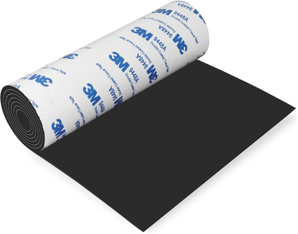 Non Slip Furniture Pads, 5" x 40" Rubber Furniture Pads Anti Skid Pads Non Slip Self Adhesive Cuttable Rubber Tape Strip Roll for Protecting Hardwood Floors Chair Wall Protector - Black