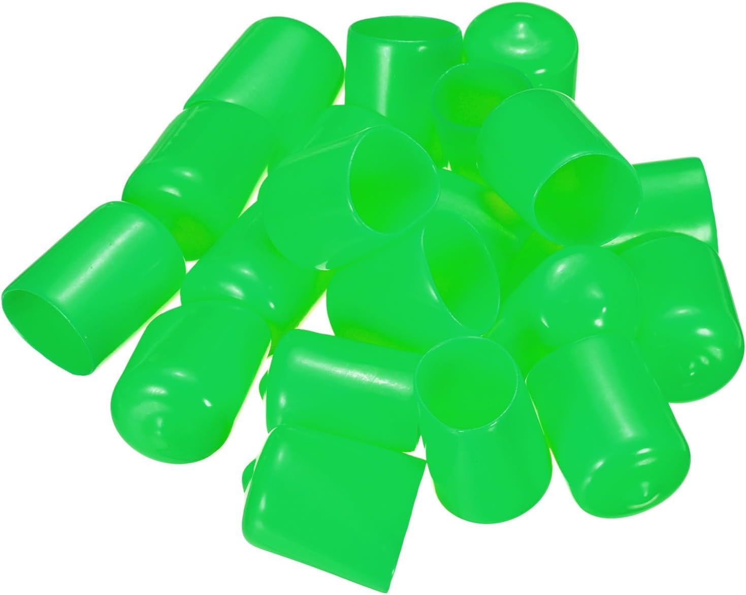 uxcell 20pcs Rubber End Caps 19mm(3/4") ID Vinyl PVC Round Tube Bolt Cap Cover Screw Thread Protectors Green