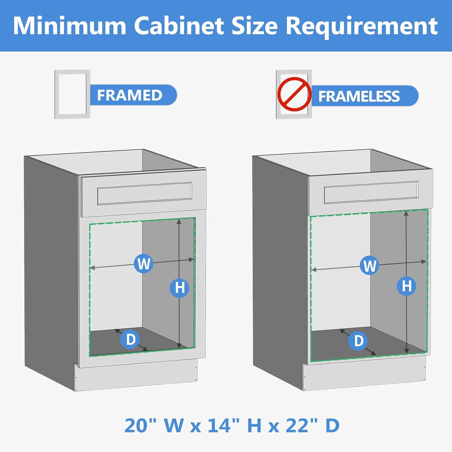 ROOMTEC 2 Tier Individual Pull Out Cabinet Organizer 19½"W x 21½"D, Slide Out Wood Shelves Organizers, Pull Out Drawers Organization and Storage for Kitchen Cabinet