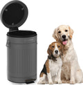 PAWZIDEA Dog Poop Trash Can Outside Odor Control, 3.1Gallon Large Pet Poop Can Outdoor with Lid No Smell, Waterproof Pet Waste Trash Can, Dog Waste Station Step Garbage Can Bin Container Backyard,Grey