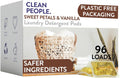 The Clean People Laundry Detergent Pods - Hypoallergenic Laundry Pods - Ultra Concentrated, Recyclable Packaging, Stain Fighting - Sweet Petals, 96 Pack