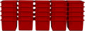 Wood Designs Cubby Storage Bin, Heavy Duty Plastic Containers for Kids Red Cubby Tray Set of 25