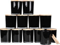 Thick Candle Jars for Making Candles 12 Pcs, 7 OZ Empty Jars with Wood Lids for Candle Making, Sample Container, Black