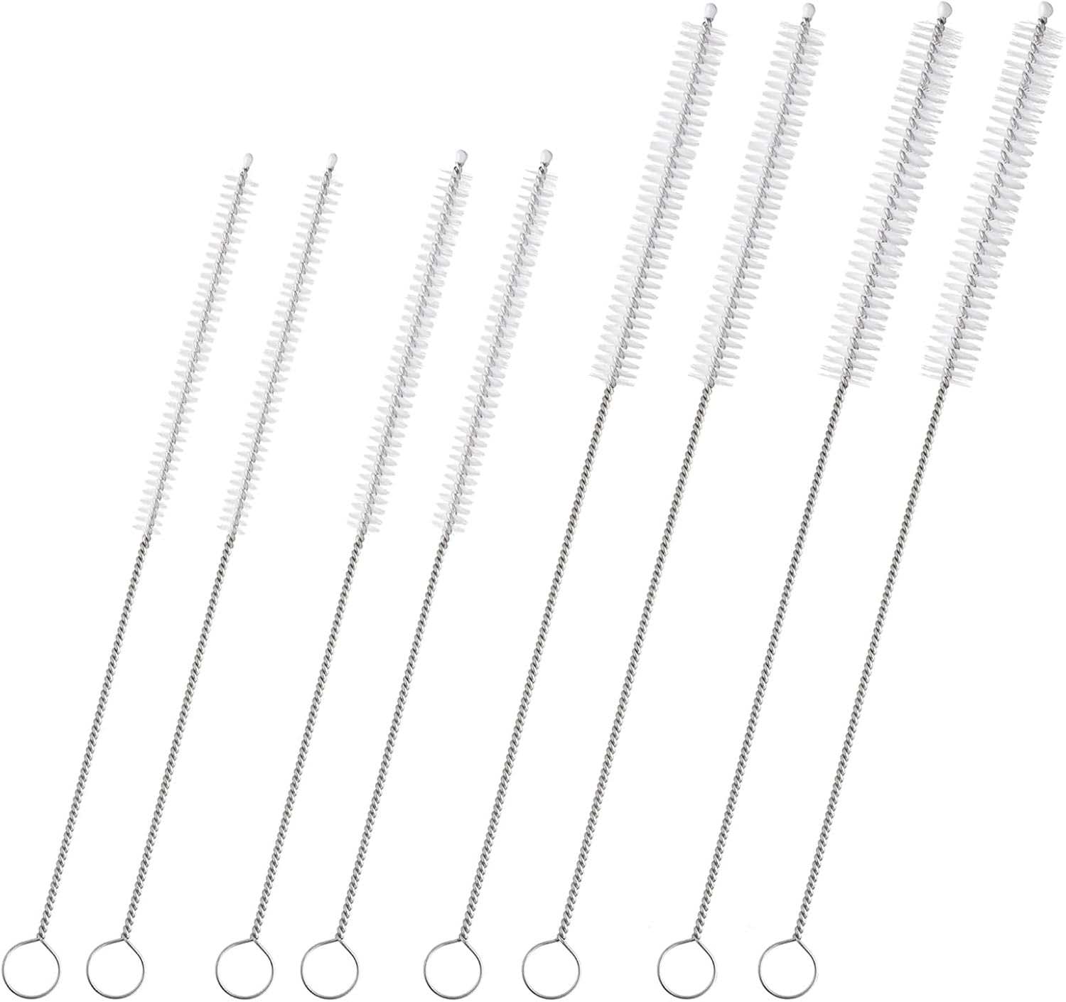 Reusable Straw Cleaner Brush Set - 8PCS Extra Long 12 inch Metal Straw Cleaning Brushes for Tumbler, Sippy Cup, Water Bottles, Pipes