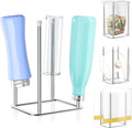 Water Bottle Drying Rack Reusable Bottle Rack Dryer Kitchen Stand Holder Stainless Steels Countertop Baby Bottle Drying Rack Water Cup Drying Rack for Plastic Bags, Bottles and Cups Silver
