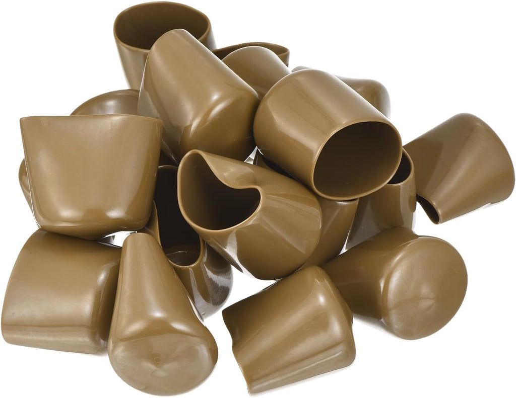uxcell 20pcs Rubber End Caps 39mm(1 1/2") ID Vinyl PVC Round Tube Bolt Cap Cover Screw Thread Protectors Light Brown