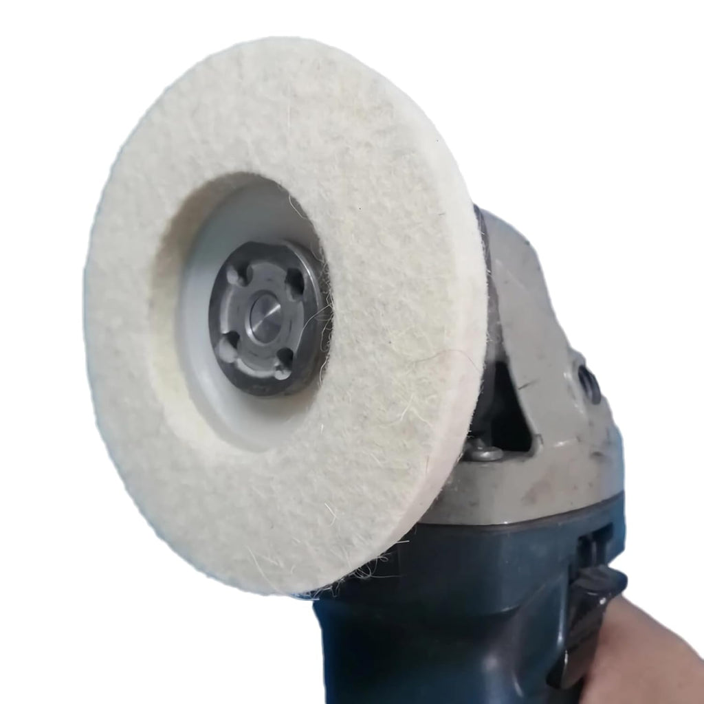 5 Pcs 4.5 Inch Wool Felt Polishing Wheel Disc,Wool Polishing Wheel Disc for 7/8 Inch Angle Grinder, for Metal Aluminum,Stainless Steel, Chrome, Jewelry, Wood, Plastic, Ceramic, Glass
