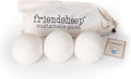 Friendsheep Wool Dryer Balls, Organic Reusable Fabric Softener Alternative for Laundry, Handmade, Fair Trade, Hypoallergenic, Eco-Friendly, Plastic-Free (3 Pack XL – White Trio)