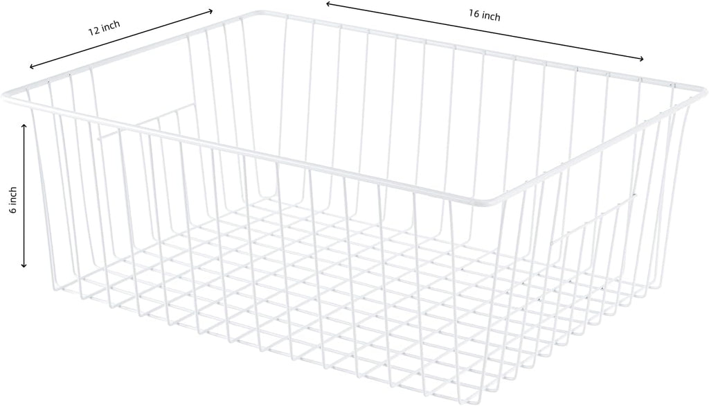 Freezer Organizer Bins, Upright Freezer Storage Blacks for 16, 17, 21 cu.ft Standup Freezer, Deep Freezer Organizer Bin with Hndle Add Space Easy Reach, White, 3Pack.