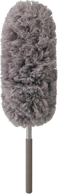 Microfiber Feather Duster Extendable Duster with 14"-33" Extra Stainless Steel Pole, Bendable Head & Long Handle Dusters for Cleaning Ceiling Fan,Ceiling, Blinds, Furniture & Cars Gray