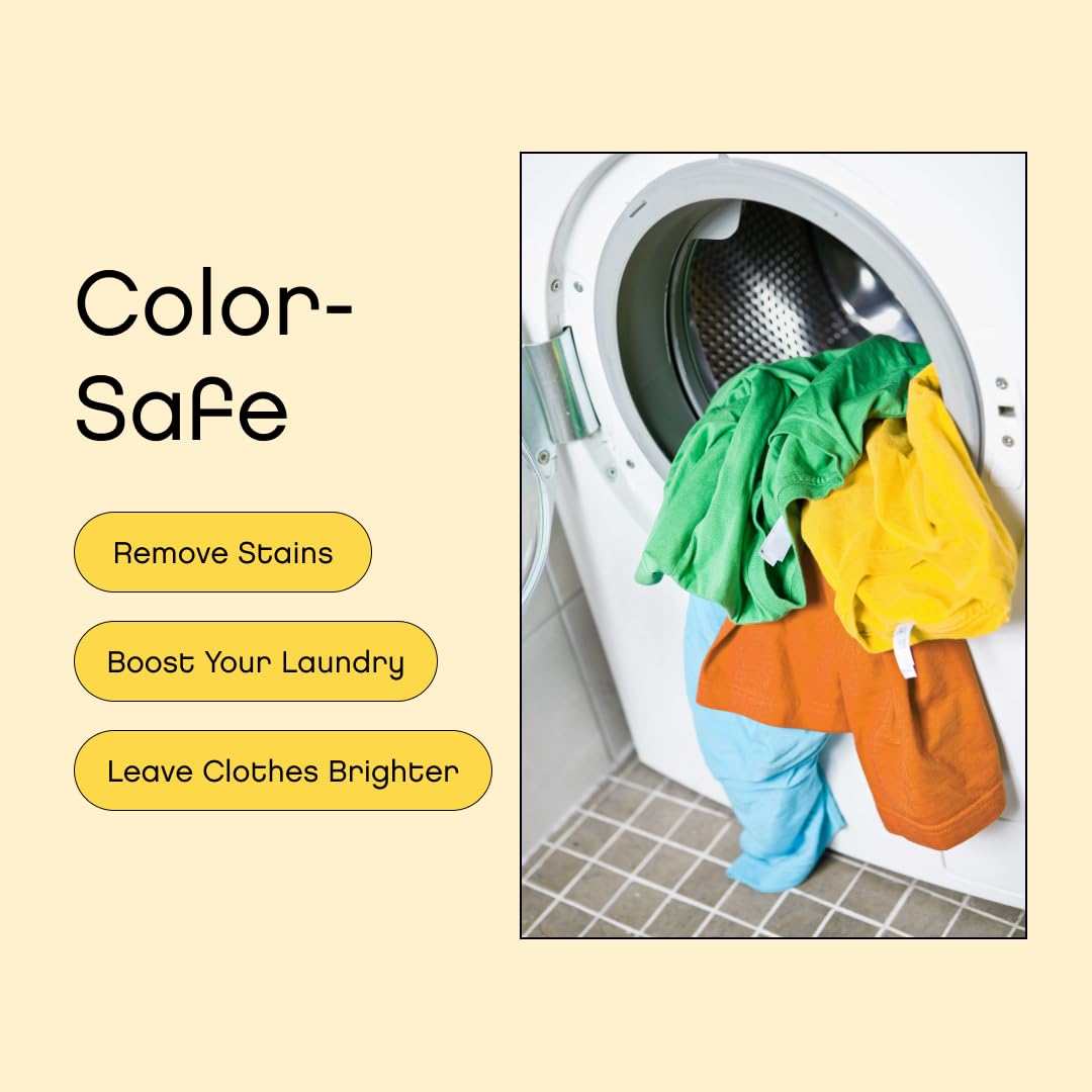 Unscented Oxygen Bleach Powder and Color Safe Stain Remover by AspenClean, Zero plastic, EWG Verified™, Vegan, Non-Bio, Hypoallergenic, Bleach Alternative - 45 Loads