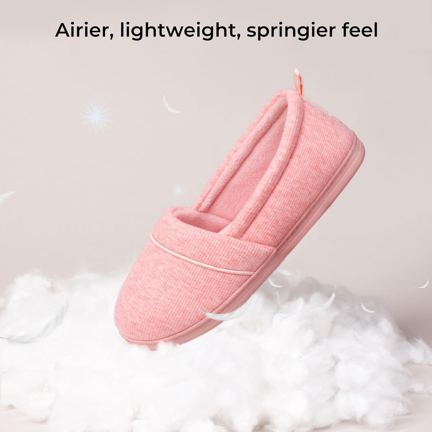 HomeTop Women's Comfy Loafer Slippers Lightweight Memory Foam Non-slip Indoor House Shoes
