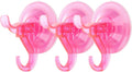 Antimbee 3 Pack Suction Cup Hooks, Clear Suction Cup Hanger, Removable Small Suction Cups for Shower, Bathroom, Glass, Door, Windows, Kitchen-Up to 11 lbs on Smooth Surface (Transparent Pink)