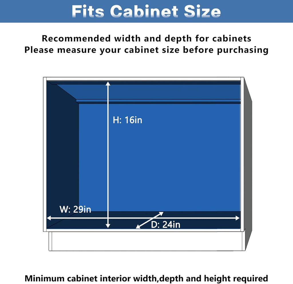 LOVMOR 2 Tier 28½"W x 21½"D, Individual Pull Organizer Kitchen Cabinet Storage Sliding Shelves