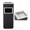 Trash Can Outdoor Waste Container Square Stainless Steel Trash Can with Removable Inner Bucket for Disposal Commercial Waste Container 9.45‘’ x 9.45‘’ x 24.02‘’-Black