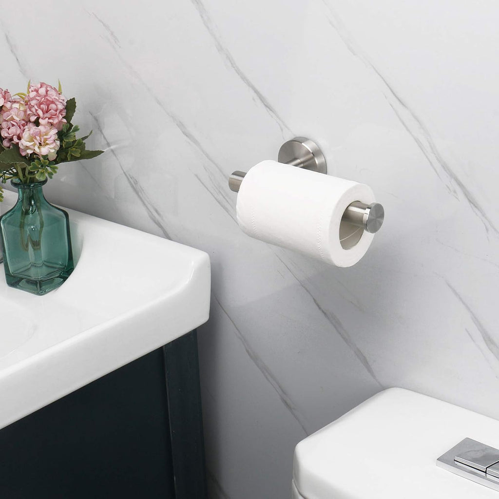 NearMoon Bathroom Toilet Paper Holder, Premium SUS304 Stainless Steel Rustproof Wall Mounted Toilet Roll Holder for Bathroom, Kitchen, Washroom (1 Pack, Brushed Nickel)