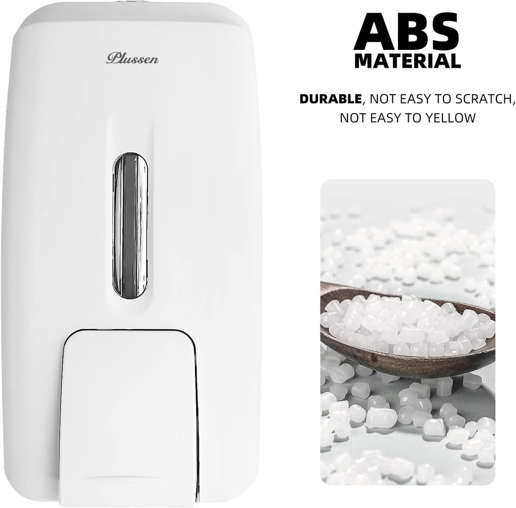 Soap Dispenser Wall Mount Adhesive Commercial Soap Dispenser 800ml No Drill Hand Sanitizer Dispenser for Bathroom Support Liquid and Gel,White-PN9088
