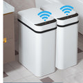 Yatmung 2 Pack - 2.5 Gallon Smart Trash Can Sensor Motion Slim Touchless Bathroom Trash Can - Skinny Trash Bin with Lid - Electric, Narrow, Plastic, Auto Open - Small Automatic Garbage Can (White)