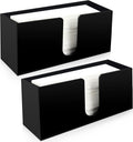 Paper Towel Holder for Countertop,Black Acrylic Napkin Dispenser-Multifold/C-Fold/Z-Fold Trifold Paper Towel Dispenser for Bathroom Kitchen Restaurant Toilet - Durable 5mm Thick(2)