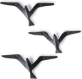 Ambipolar Iron Cast Decorative Gull Bird Wall Mounted Coat Hooks, Black, Set of 3