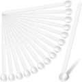 Honeydak 1/32 Teaspoon Micro Scoops 150 Milligram Mini Measuring Spoons Tiny Little Plastic Scoop for Measuring Cosmetics, Powders, Glitter and Seasoning(White, 16 Pieces)