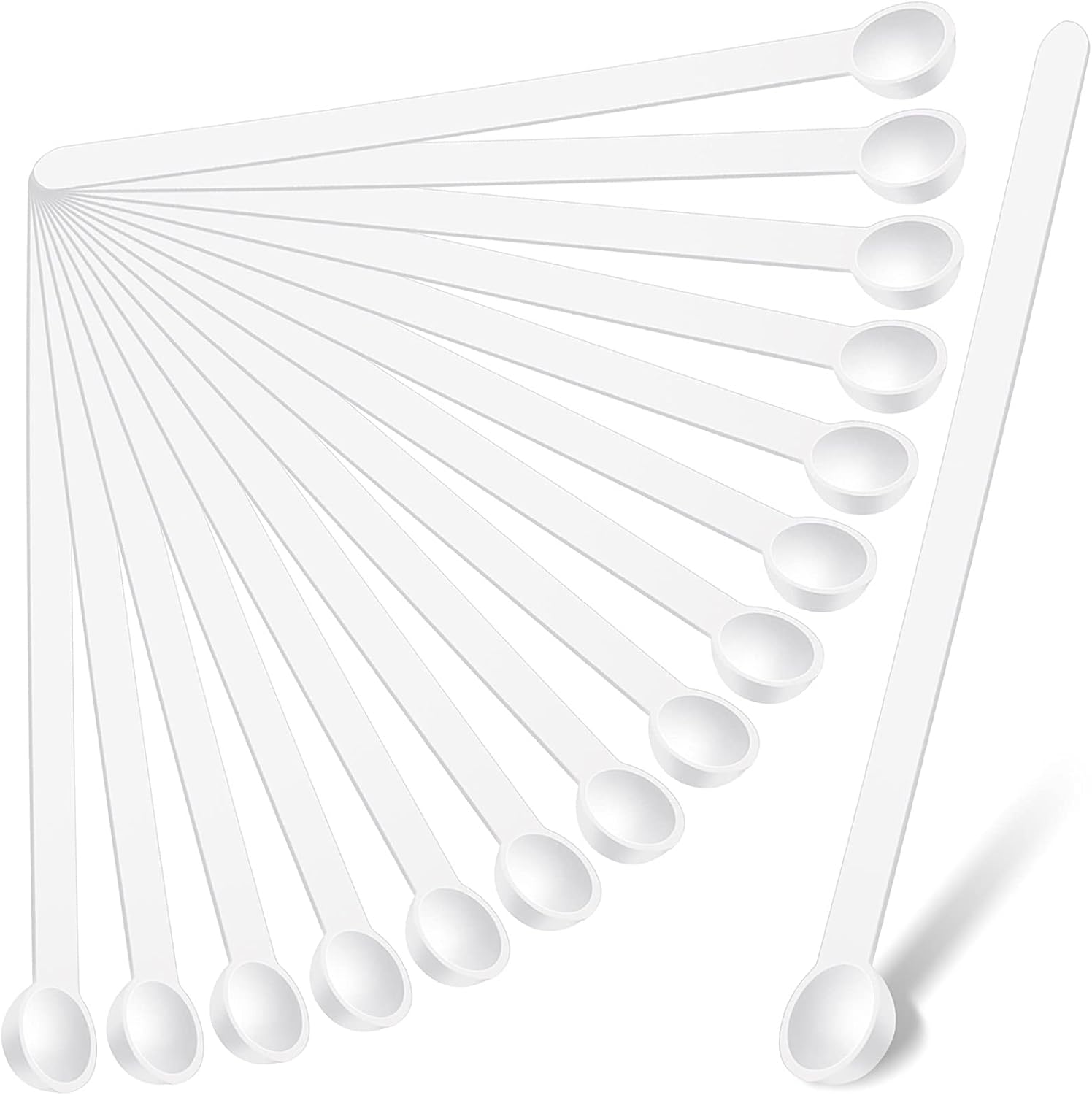 Honeydak 1/32 Teaspoon Micro Scoops 150 Milligram Mini Measuring Spoons Tiny Little Plastic Scoop for Measuring Cosmetics, Powders, Glitter and Seasoning(White, 16 Pieces)