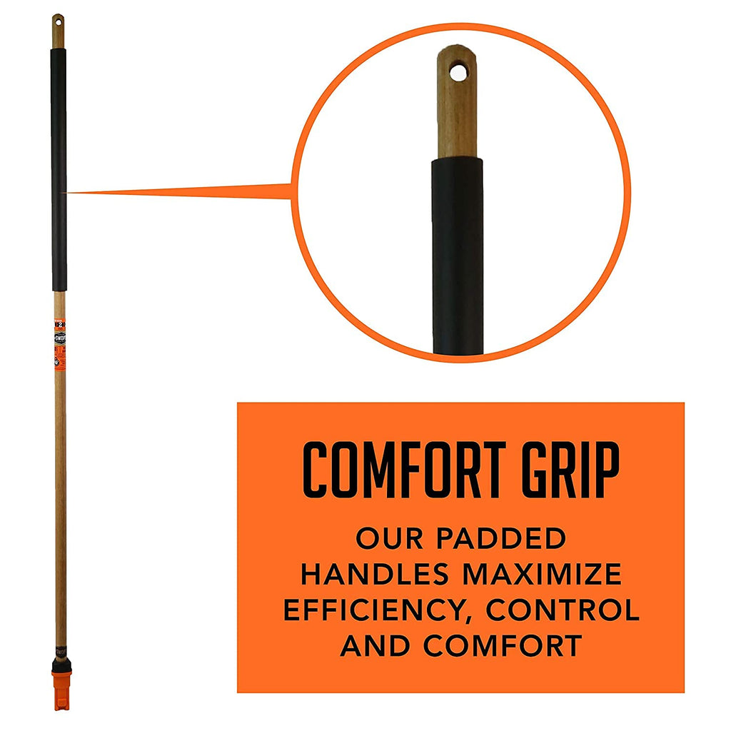 SWOPT Garage Kit — Includes 48” and 60” Wooden Handles, Smooth Surface Push Broom & 10” Premium Multi-Surface Scrub Brush Head