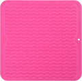 Silicone Dish Drying Mat for Multiple Usage,Easy clean,Eco-friendly,Heat-resistant Silicone Mat for Kitchen Counter or Sink,Refrigerator or Drawer liner Rose M 12 inches x 12 inches