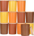 SHOWIN Thick Candle Jars for Making Candles 12 Pcs, 7 OZ Empty Jars with Wood Lids for Candle Making, Sample Container, Fall