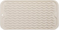 Silicone Dish Drying Mat for Multiple Usage,Easy clean,Eco-friendly,Heat-resistant Silicone Mat for Kitchen Counter or Sink,Refrigerator or Drawer Liner Tapioca S 12 inches x 6 inches