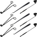 3 in 1 Candle Accessory Set(3 Set), Premium Candle Wick Trimmer, Candle Snuffer, Wick Dipper, Elegant Candle Care Kit with Gift Package for Candle Lovers (Black)