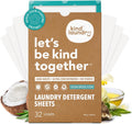 Kind Laundry Detergent Sheets with Stain-Fighting Enzymes - Plant Powered Eco-Friendly Laundry Soap Sheets - Home or Travel Laundry Detergent - Ocean Breeze, 32 Loads (Mom's Choice Award Winner)
