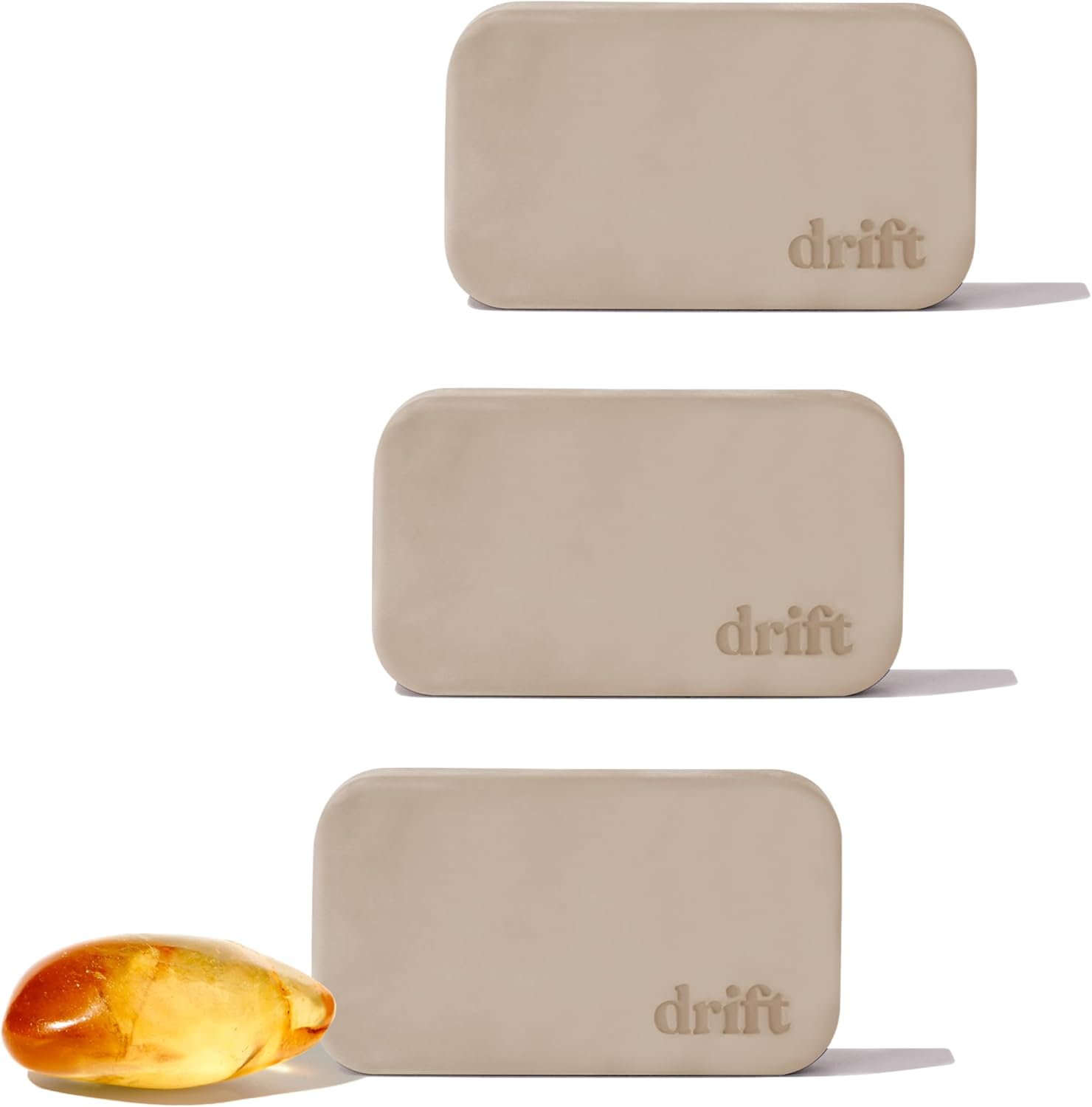 Drift Car Air Freshener - The Original Stone Air Freshener - Car Odor Eliminator - Long Lasting Scent - Metal Clip - Essential Oils - Clean Ingredients - Amber Scent 3 Pack Refill - NO CLIP INCLUDED
