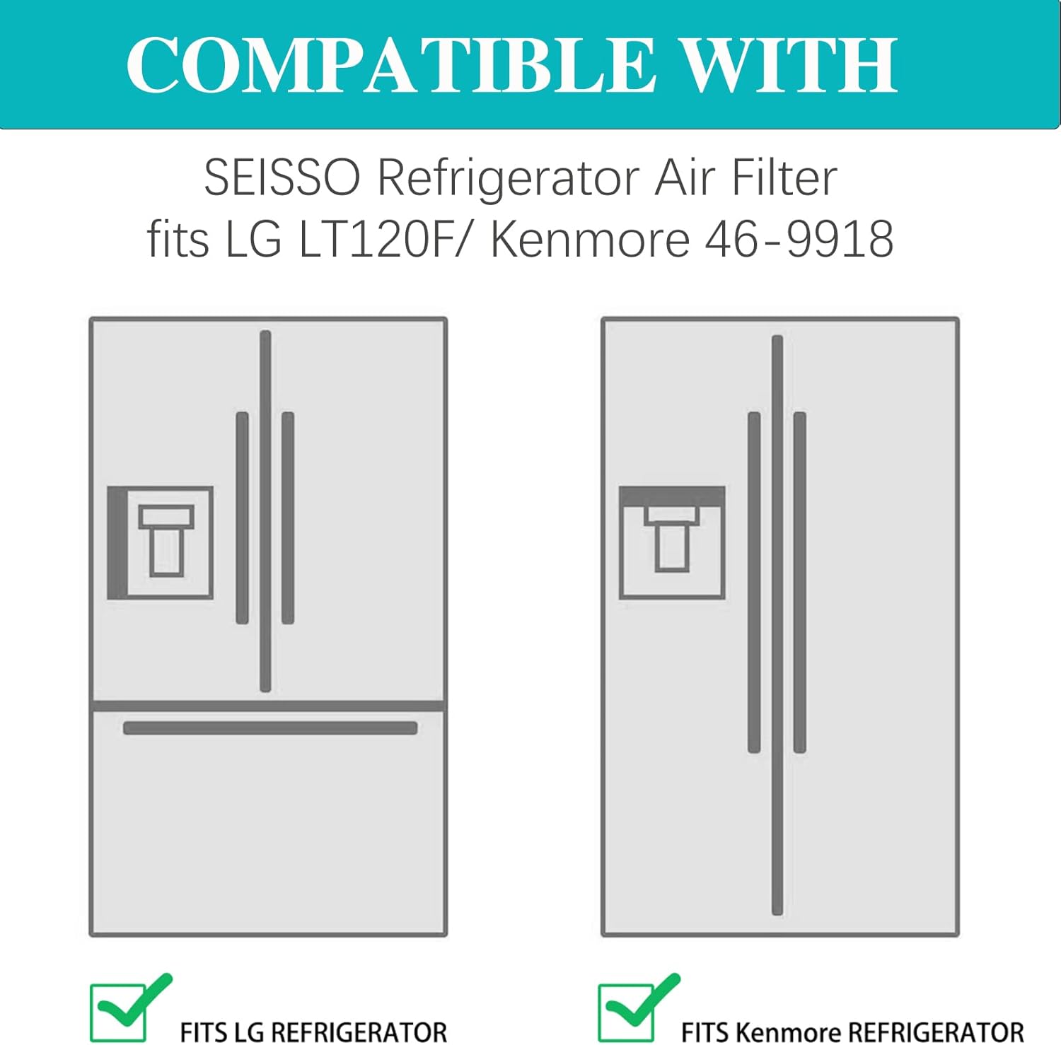 SEISSO LT120F Fresh Refrigerator Air Filter Replacement for LG, Compatible with Kenmore - Freshen up Refrigerator Air, Absorb Odors - 6 Packs