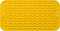 Silicone Dish Drying Mat for Multiple Usage,Easy clean,Eco-friendly,Heat-resistant Silicone Mat for Kitchen Counter or Sink,Refrigerator or Drawer Liner Yellow S 12 inches x 6 inches